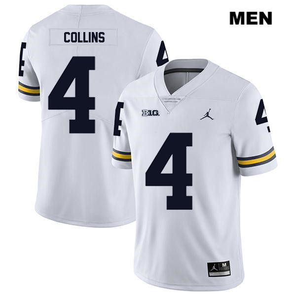 Men's NCAA Michigan Wolverines Nico Collins #4 White Jordan Brand Authentic Stitched Legend Football College Jersey AI25F78SR